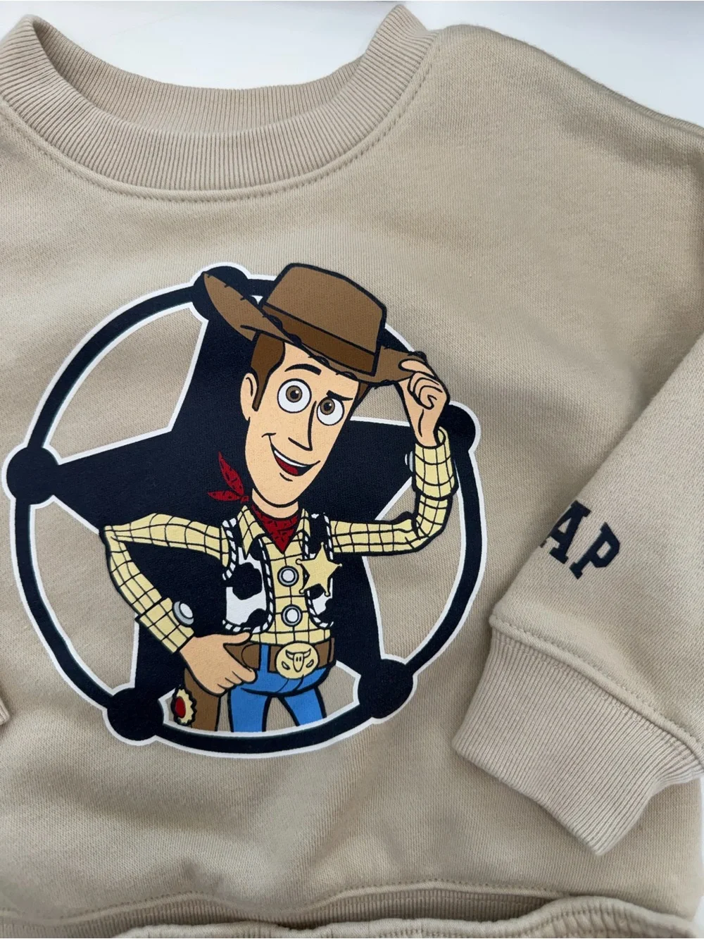NWOT baby GAP Beige Woody Graphic Kids Sweatshirt & Shorts Set